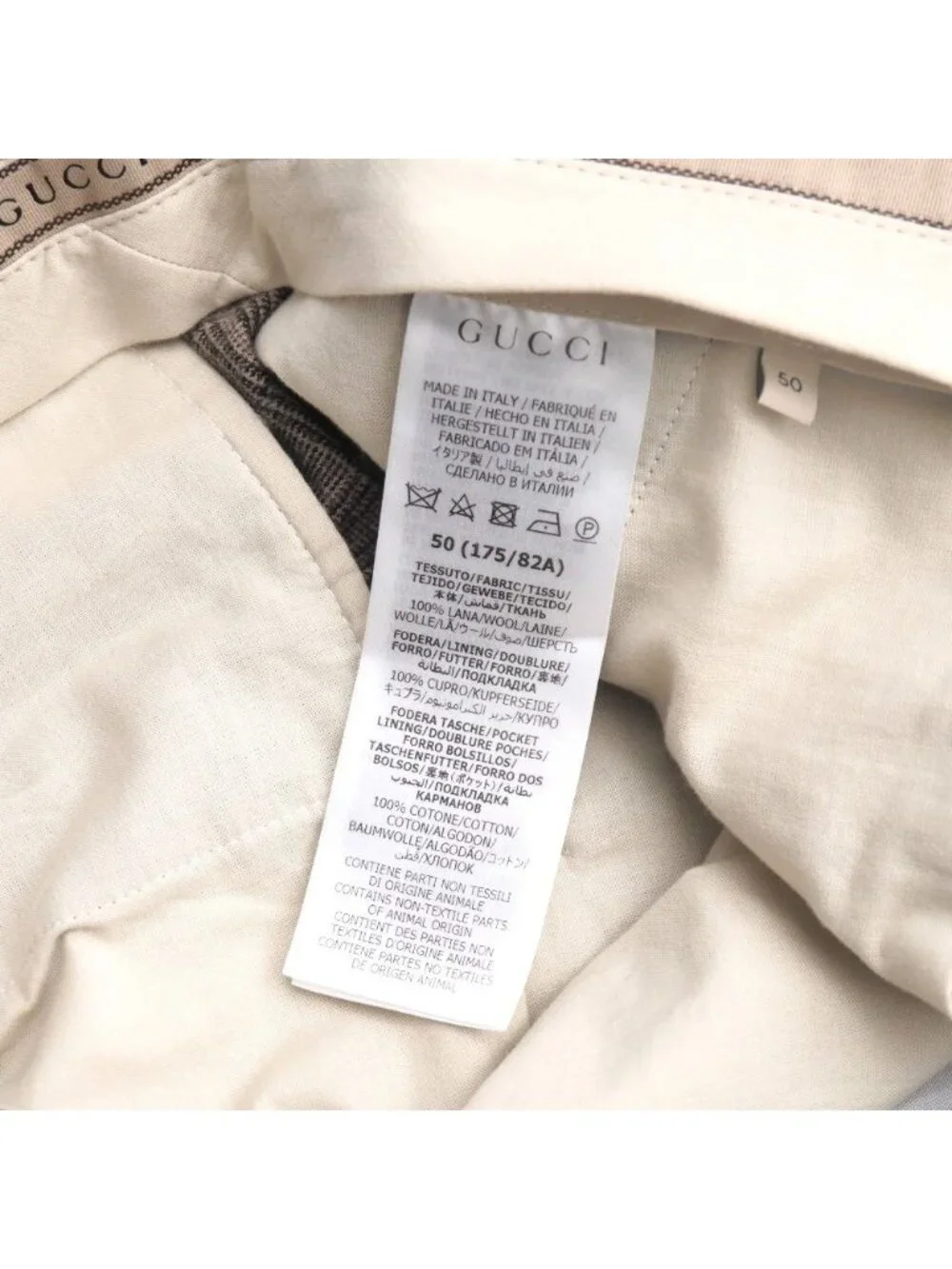 Gucci Pants 50 Trousers Tapered Glen Check 3/4 Length